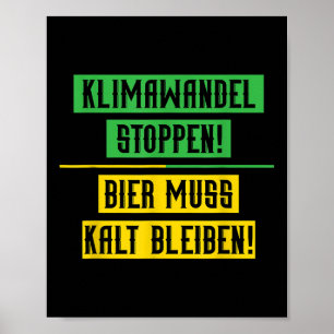 Klimaatverandering Stop Klimaatbescherming Bier En Poster