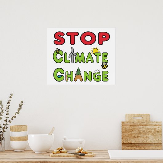 Klimaatverandering stoppen poster (Keuken)