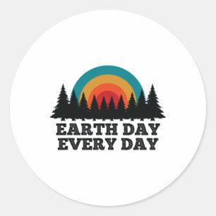 Klimaatverandering tegengaan: Save the Planet Eart Ronde Sticker