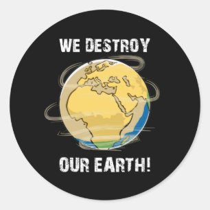 Klimaatverandering Toekomstige CO2-planeet Aarde G Ronde Sticker