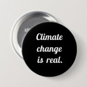Klimaatverandering: Zwarte Knop Ronde Button 7,6 Cm (Voorkant /achterkant)