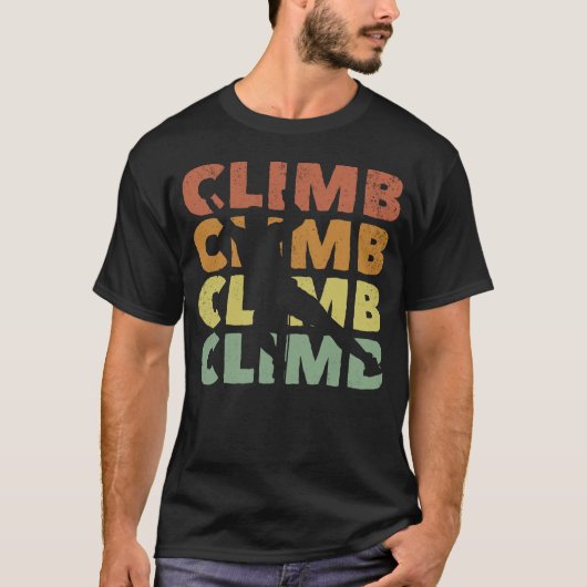 Klimaatweerklimmer op rotsen t-shirt (Voorkant)