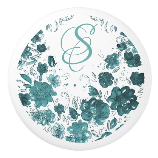 Klimbloemen Keramische Knop (Voorkant)