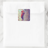 klimboom met beren kubus vierkante sticker (Tas)