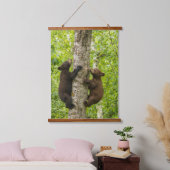 Klimboom met zwarte Beren Hangend Wandkleed (Slaapkamer)
