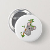 Klimboom van Cute koala Ronde Button 5,7 Cm (Voorkant /achterkant)