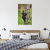 Klimboom voor zwarte Beren Canvas Afdruk (Insitu (Slaapkamer))