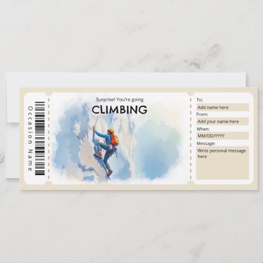 Klimcursus Cadeaubon Kaart (Voorkant)