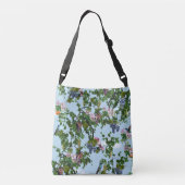 Klimende druiven en honingauzen bloemen crossbody tas (Achterkant)