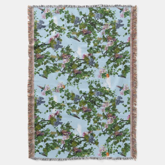 Klimende druiven en honingauzen bloemen deken (Voorkant Verticaal)