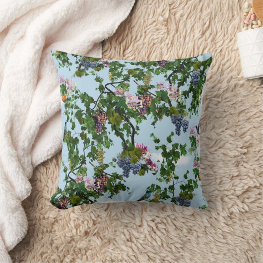 Klimende druiven en honingauzen bloemen kussen (Deken)