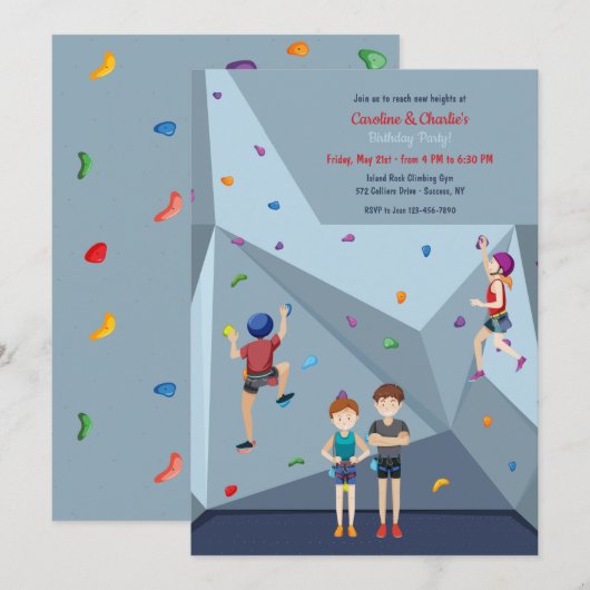 Klimfeest Uitnodiging (Voorkant / Achterkant)