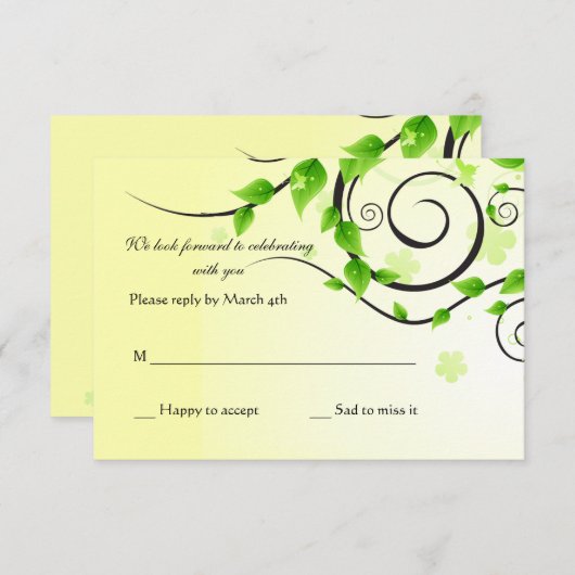 Klimietreactiekaart RSVP Kaartje (Voorkant / Achterkant)