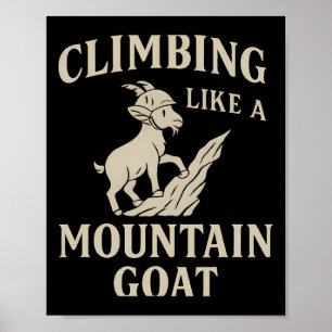 Klimmen als een berggeit helm buiten typografie poster