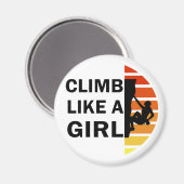 Klimmen als een meisje rotsklimmen vrouw magneet (Voorkant / Achterkant)