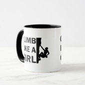 Klimmen als een meisje rotsklimmen vrouw mok (Voorkant links)