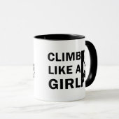 Klimmen als een meisje rotsklimmen vrouw mok (Voorkant rechts)
