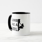 Klimmen als een meisje rotsklimmen vrouw mok (Voorkant links)