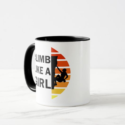 Klimmen als een meisje rotsklimmen vrouw mok (Voorkant links)