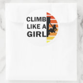 Klimmen als een meisje rotsklimmen vrouw ronde sticker (Tas)