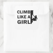 Klimmen als een meisje rotsklimmen vrouw vierkante sticker (Tas)