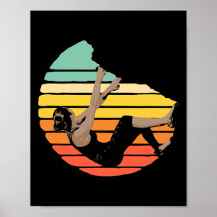 Klimmen Als Een Meisje Rotsklimmer Klimmen Boulder Poster