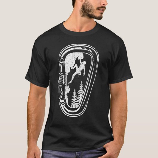 Klimmen Boulder Mountains Karabijnhaak Klimberg T-shirt (Voorkant)