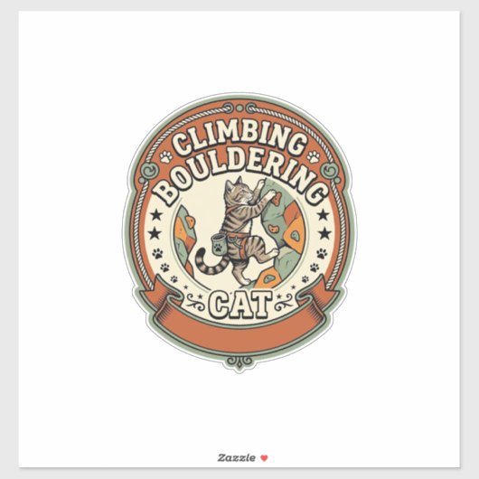 Klimmen Bouldering Kat Klimmen Bouldering Kat Vi Sticker (Vel)