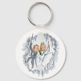 Klimmen bruiloft paar sleutelhanger