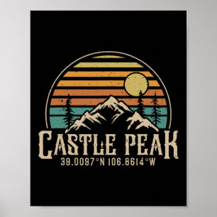 Klimmen Castle Peak Colorado Wandelen Berg Giet Poster