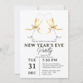 Klimmen Champagneglazen Oudejaarsfeest Kaart (Voorkant)