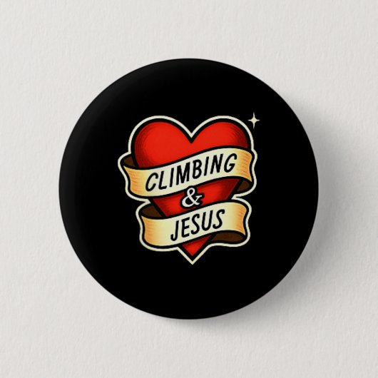 Klimmen En Jezus Christelijk Ronde Button 5,7 Cm (Voorkant)