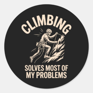 Klimmen En Vissen De Ultieme Probleemoplossers Ronde Sticker