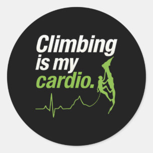 Klimmen Is Mijn Cardio Ecg Avontuur Grafisch Ronde Sticker