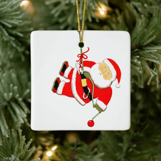 Klimmen met Kerst Keramisch Ornament (Boom)