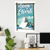 Klimmen met liefde vintage reisposter poster (Thuiskantoor)