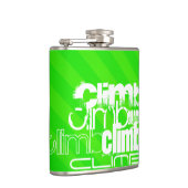 Klimmen; Neon groene strepen Heupfles (Rechts)