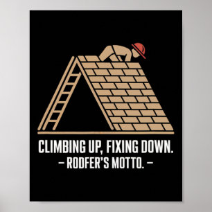 Klimmen Omhoog, Vaste Verankering - Moedig Dakdekk Poster