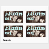 klimmen op rechthoekige sticker (Vel)