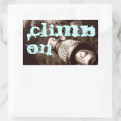 klimmen op rechthoekige sticker (Tas)