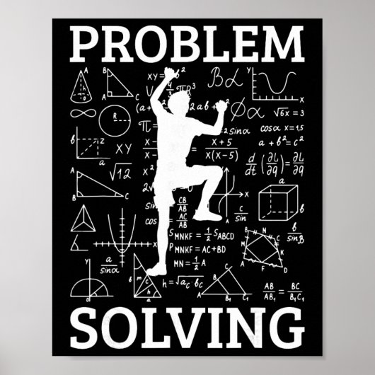 Klimmen Probleemoplossing Rotsbeklimmer Boulderen Poster (Voorkant)