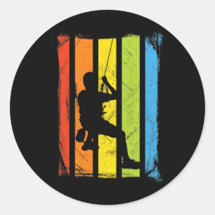 Klimmen Regenboog Gedistingeerd Design  Ronde Sticker