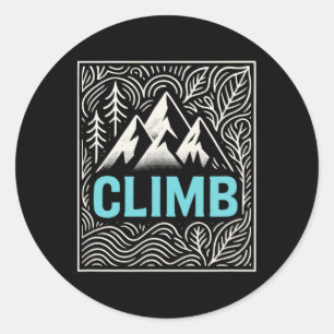 Klimmen - Retro Outdoor Rotsbeklimmen Ronde Sticker