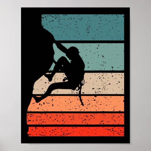 Klimmen Retro Stijl Vintage _4 Poster (Voorkant)