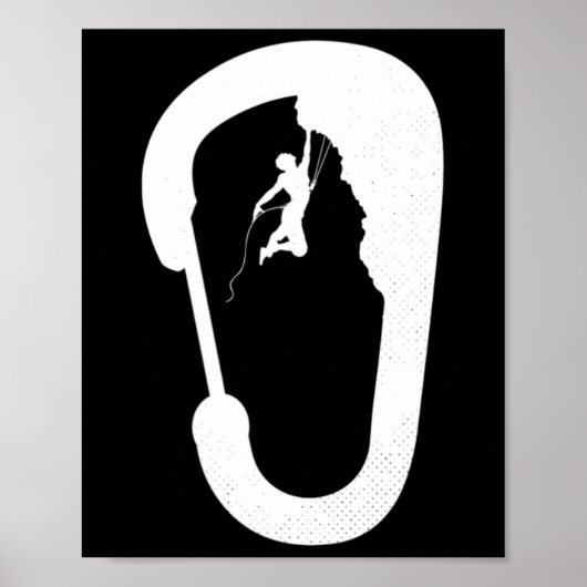 Klimmen Rotsberg Klimmer Carabiner Boulderin Poster (Voorkant)