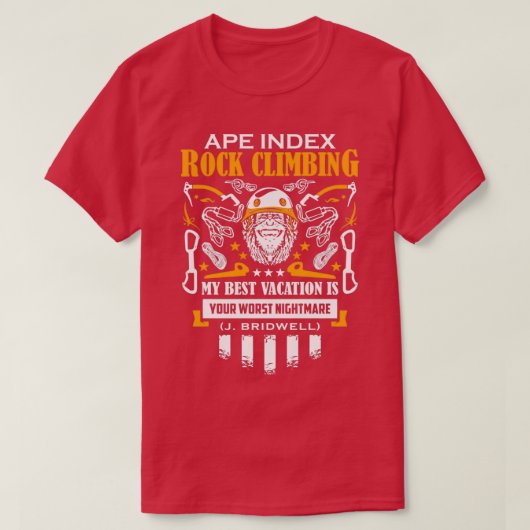 Klimmen van Ape index-rotsen T-shirt (Design voorkant)