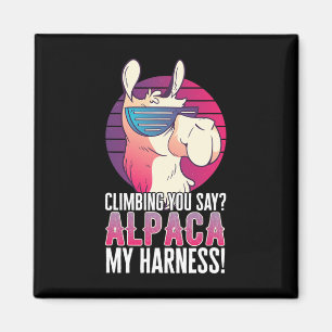 Klimmen Zeg Je Alpaca Mijn Tuig Dier Llama Magneet