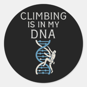 Klimmen Zit In Mijn Dna Helix Grafisch Ronde Sticker