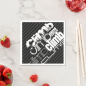 Klimmen; Zwarte & Donkergrijze Strepen Servetten (Insitu)