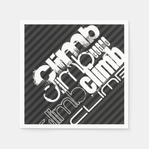 Klimmen; Zwarte & Donkergrijze Strepen Servetten